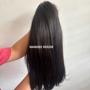 NANDEE HOUSE INDIAN Remy Hair Perruques en cheveux humains à dentelle frontale et à dentelle complète, à cheveux simple épaisseur, pointes naturelles, toutes couleurs - Product Image 5