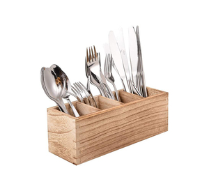 Luxury Wooden Storage <b>Caddy</b> with Multi Compartment Design for Flatware and Table Essentials - Product Image 4