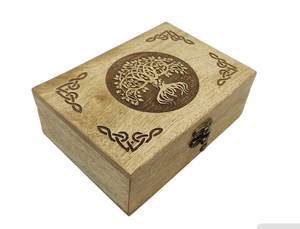 Best Quality Wooden Jewelry <b>Box</b> with Tree Carving and Brass Hinge for Rings and <b>Earrings</b> Storage - Product Image 5