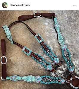 2026 Más vendido Conjunto de cabezada y pechopetral para caballo, de cuero genuino de vaca, con logotipo personalizado, productos ecuestres occidentales - Product Image 4