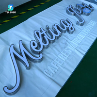 Lettres lumineuses frontales personnalisables, enseigne 3D LED éclairée en acrylique et métal pour publicité extérieure de magasin, enseigne à éclairage frontal