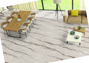 Carreaux de céramique en porcelaine émaillée aspect luxe 2x4 pieds, beige clair, motif sculpté sans fin, 600x1200mm, pour un aspect de veines sculptées sans joint - Product Image 1