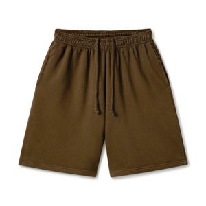 Custom OEM High Quality Relaxed Fit Plain Side Pocket Wholesale Blank <b>Mens</b> <b>Sweat</b> <b>Shorts</b> - Product Image 1