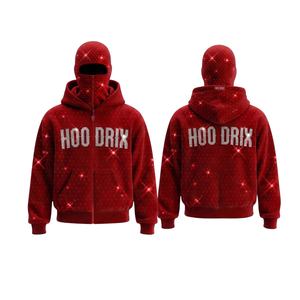 Sudadera con Capucha de Diamantes de Imitación al por Mayor, con Logotipo Personalizado, Bling, Cristal, Diamante, Sudadera con Capucha de Forro Polar, Ropa Urbana Brillante a la Moda - Product Image 1