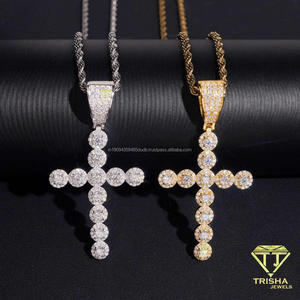 จี้รูปกางเขนประดับเพชรโมอิสซาไนต์ทรงกลม เงินแท้ 925 สร้อยคอหรูหรา - Product Image 5