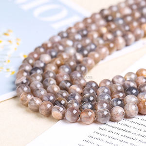 Perles en pierres précieuses naturelles de qualité supérieure, vente en gros, tailles au choix 4, 6, 8, 10 mm, pierres de soleil noires naturelles, pierres de lune, pendentifs en pierres précieuses naturelles - Product Image 1
