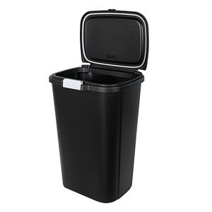 Set di 2 Pattumiere in Plastica da 13 Galloni con Coperchio Touch Top e Sistema Anti-Odore, Bidone per Rifiuti da Cucina Nero - Product Image 4
