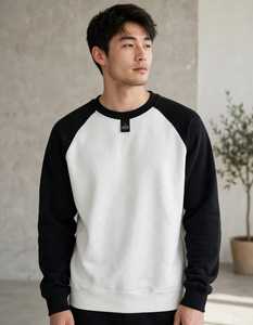 เสื้อสเวตเชิ้ตแขนราแกลน คอกลม สีพื้น ผ้าฝ้ายเฟรนช์เทอร์รี่ ทรงหลวม สไตล์ลำลอง สำหรับผู้ชาย ยี่ห้อ ONETEN APPARELS เหมาะสำหรับฤดูหนาว - Product Image 4