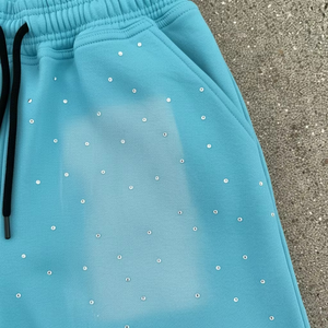 Shorts en toile délavée personnalisés pour hommes, 100 % coton, effet soleil, couleur unie, streetwear, cordon de serrage, taille haute, décontractés, été - Product Image 3