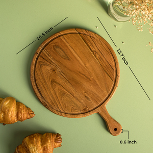 Tabla de Preparación de Alimentos Reversible de Madera para Rebanar, Cortar en Cubos, Picar y Servir en la Cocina - Product Image 3