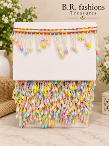B.R. Flecos Decorativos Hechos a Mano con Cuentas de Perlas y Encaje de Estilo Boho de Lujo en Colores Arcoíris para Bolsos, Regalos y Ropa - Product Image 1