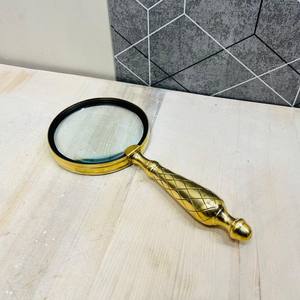 Lupa de Mano de Latón con Lente Transparente para Leer Libros, Periódicos, Mapas, Letras Pequeñas, Monedas, Sellos, Manualidades, Herramienta de Inspección - Product Image 1