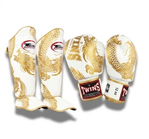 Twins Muay Thai Dragon Boxing <b>Gloves</b> Shin Guard Set Premium Leather Moisture Wicking Breathable Lightweight Adjustable Hook Loop - Product Image 6