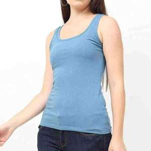 Camiseta sin mangas de fibra de bambú transpirable al por mayor, cuello redondo, para mujer, camiseta sin mangas de algodón, nueva moda, logotipo personalizado, camiseta sin mangas deportiva para mujer - Product Image 2