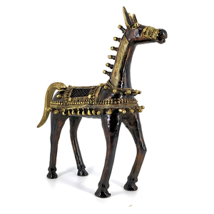 Statue de cheval marchant en bronze de 12 pouces, art en laiton pur, artisanat artisanal, décoration d'intérieur, sculpture traditionnelle indienne - Product Image 4