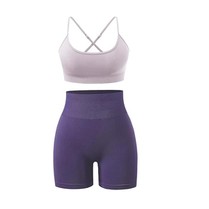 Ensemble de vêtements de sport pour femmes, soutien-gorge et short, de haute qualité, nouveau design, léger, respirant, imperméable, séchage rapide - Product Image 4