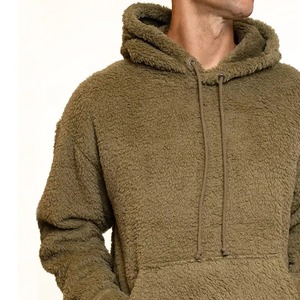 Sweat à capuche Sherpa pour homme en polaire épaisse et duveteuse, tendance, avec logo personnalisé, vêtement d'hiver de haute qualité, respirant - Product Image 5