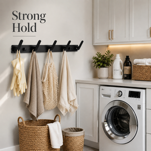 Metal Wall Mount <b>Hook</b> Rack 5 <b>Hooks</b> Heavy Duty Minimalist Coat Clothes Jacket Towel Bag Holder Wall Mounted Storage Organizer - Product Image 5