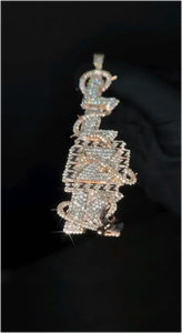 Pendentif Lettre Personnalisé Iced Out en Argent Sterling 925 avec Moissanite VVS, Pendentif Hip Hop Vertical Iced Out, Breloque - Product Image 3