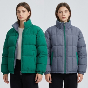 Chaqueta Acolchada Reversible para Hombre, Verde Gris, Dos Tonos, Acolchado Aislante, Abrigo de Invierno, Chaqueta Plegable para Exteriores - Product Image 3