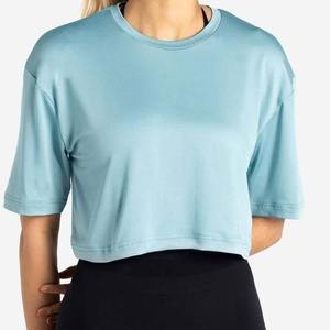 เสื้อครอปแขนสั้นสีพื้นคุณภาพพรีเมียม ดีไซน์ทันสมัย สินค้ามาใหม่ เสื้อยืดครอปสำหรับผู้หญิง - Product Image 6