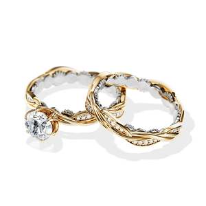 Anillo de compromiso de oro de 14k para mujer, chapado en oro, con diamante de corte brillante redondo, color D, piedra cultivada en laboratorio, certificado IGI, estilo clásico - Product Image 4