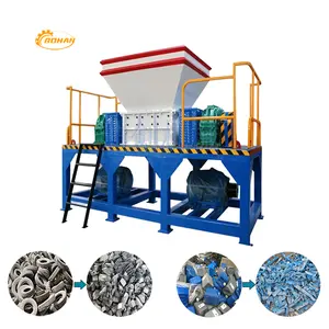 600 Double Axis Shredder Waste Glass Bottle Shredder Recycling Machine For Sale