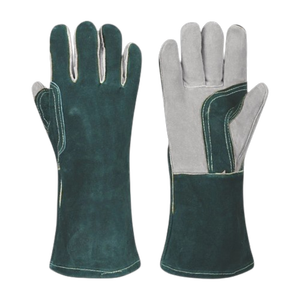 Most Popular Long Cuff Reinforced Cowhide Split Leather Welding <b>Gloves</b> Reflective Industrial Safety Hand Protection Firefighting - Product Image 5