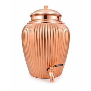 Distributeur d'eau décoratif en cuivre avec robinet, pot de stockage d'eau en cuivre, réservoir d'eau ayurvédique, fournitures en gros pour la maison, le bureau et les restaurants - Product Image 5