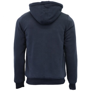 Sweat-shirt à capuche zippé en molleton de coton pour homme, sans doublure, avec broderie patchwork, logo frontal, couleur contrastante, vêtement de sport coupe-vent - Product Image 5