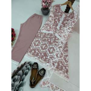 Conjunto de Fiesta para Mujer de Diseñador, Top Plazzo Bordado y Dupatta - Product Image 1