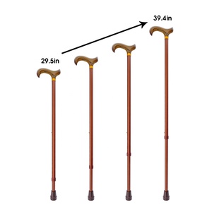 Canne de marche en alliage d'aluminium de qualité supérieure marron avec hauteur réglable et capacité de charge de 110kg pour homme - Product Image 2