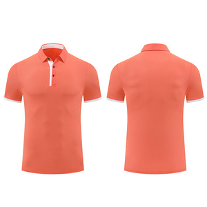Polo à manches courtes en corail pour homme, tricoté, couleur unie, style décontracté, coupe classique, boutons sur le devant - Product Image 1
