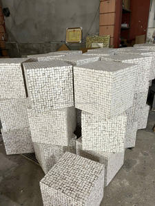 Mesa Auxiliar Redonda Contemporánea de Mosaico de Cáscara de Coco Natural, Ecológica, para Sala de Estar, Fabricada en Vietnam, Venta al por Mayor - Product Image 6