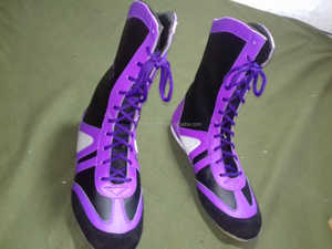 Venta al por mayor de zapatos de boxeo de tobillo alto cómodo estilo largo con antideslizante cuero genuino PU Venta caliente - Product Image 6