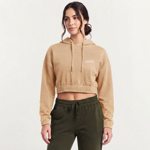 Haut court tendance pour femme, coupe ajustée, effet délavé, doux et respirant, avec impression personnalisée, à manches longues, idéal pour l'hiver – Meilleure vente - Product Image 3