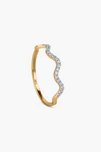 Round Lab Grown Diamond Wavy Curved Stackable <b>Rings</b> Dainty Anniversary Matching <b>Rings</b> Factory Price Wholesale 14k 18k Solid Gold - Product Image 3