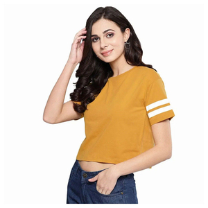 เสื้อครอปท็อปคอโอ ผ้าถักเนื้อแน่น พิมพ์โลโก้ตามสั่ง สำหรับผู้หญิง ผ้าฝ้าย 100% ระบายอากาศได้ดี แขนสั้น สไตล์ฮิปฮอป สำหรับฤดูใบไม้ผลิ - Product Image 2