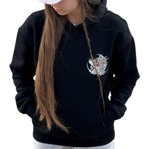 Sudadera con Capucha de 9 Colas con Bordado Intenso e Impresión Digital de Kitsune Japonés |   Felpa de Algodón 100% de 400 GSM para Invierno, Edición Folklore - Product Image 4