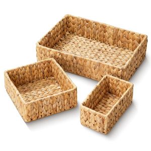 <b>Rectangular</b> shape water hyacinth vegetable container <b>basket</b> new arrivals natural storage <b>baskets</b> - Product Image 1