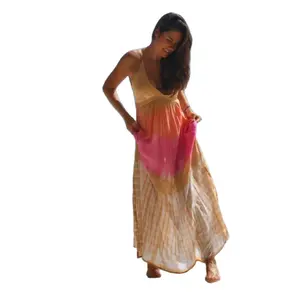 Ropa de mujer, vestidos caftán púrpura tie dye púrpura, vestido bohemio