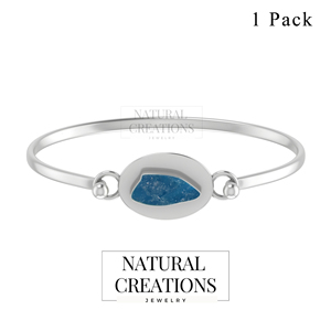 925 Sterling Silver Twister <b>Bracelet</b> Neon Apatite Gemstone Rough Shape Natural Bezel Setting Trendy Bangle Luxury BLAZELS Women - Product Image 2