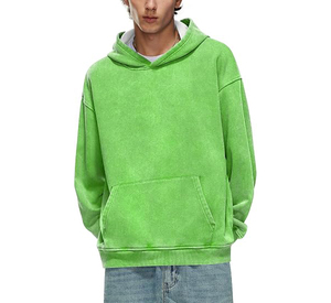 Sweat-shirt à capuche de luxe délavé à l'acide en molleton épais de coton, personnalisable, streetwear unisexe oversize 350g - Product Image 4