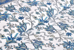 Sábana Plana de Algodón Estampada a Mano, 200 Hilos, Transpirable, Apta para Todas las Estaciones, Delicada con la Piel, Duradera, con Diseño Floral, Lavable, para Adultos - Product Image 6