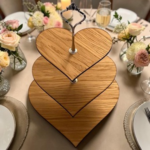 Heart Shape Wooden Three Tier Cake Stand Decorative Dessert Display Ideal For Wedding Birthday And Party Decor From India - Product Image 4
