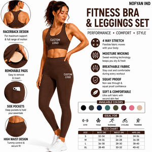 OEM Custom Fitness Bra <b>Leggings</b> Set Manufacturer Private Label Women's Yoga Wear <b>Gym</b> Activewear Set Wholesale Supplier Low MOQ - Product Image 1