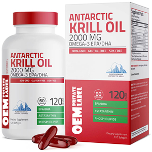 Huile de Krill Naturelle Biologique 2000 mg Capsules Oméga-3s EPA DHA Astaxanthine Phospholipides Gélules Molles Soutient le Cœur et le Cerveau - Product Image 2