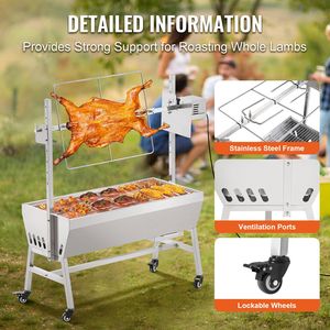 Griglia Girarrosto Elettrica da 35 Pollici con Motore da 42W, Capacità 40 kg per Maiale Intero e Agnello, in Acciaio Inossidabile - Product Image 6