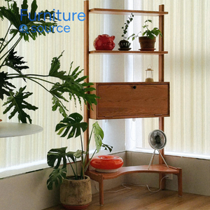 Estante de almacenamiento de escalera de madera maciza con gabinete-Muebles de exhibición de sala de estar de Vietnam OEM/ODM para el hogar del hotel - Product Image 1