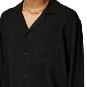 Camisa Texturizada Tejida para Hombre, Manga Larga, Cierre de Botones, Corte Informal y Relajado, Ligera, para Verano, Suministro al por Mayor OEM - Product Image 3